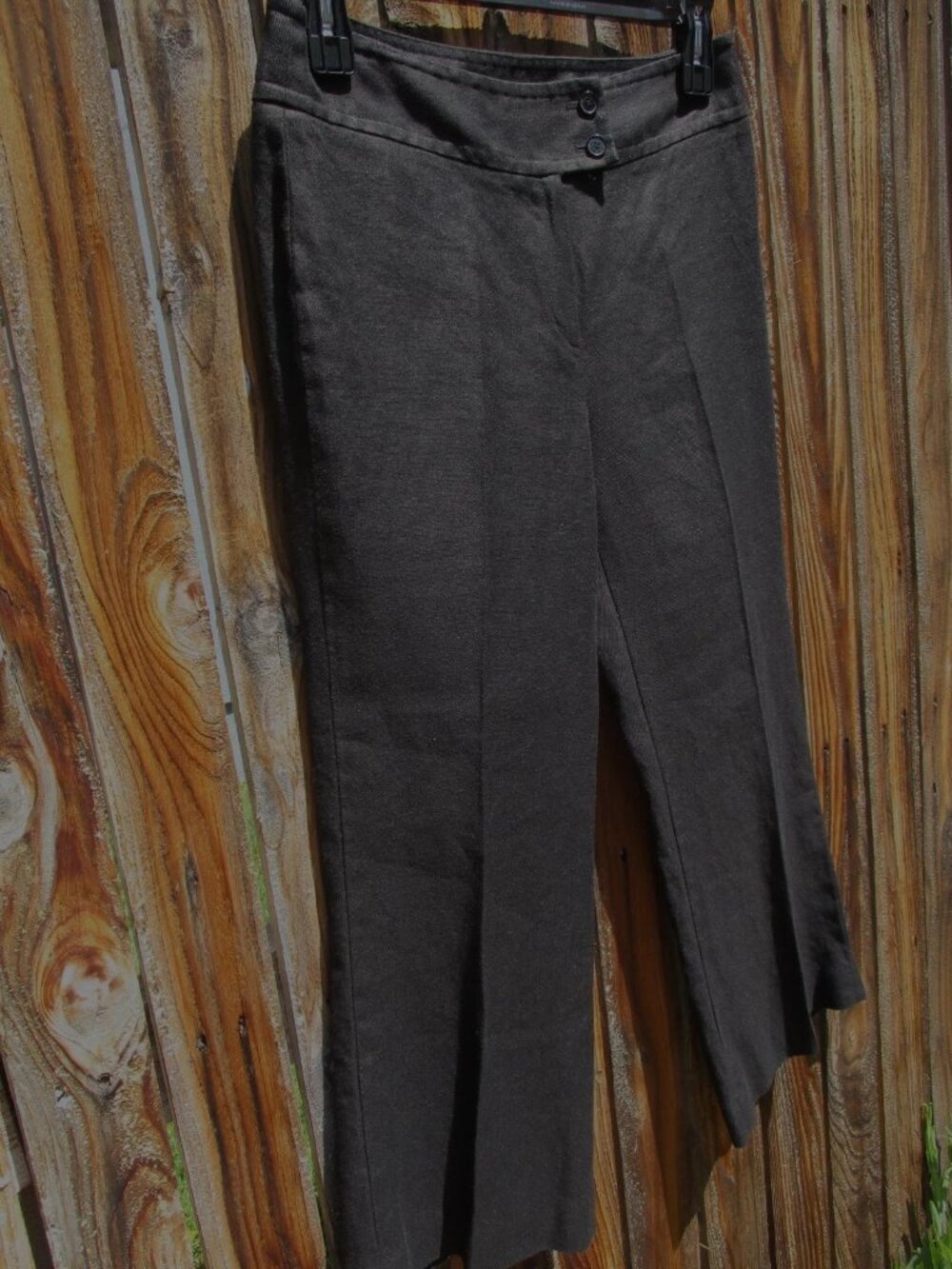 Anne Klein Linen Blend Ankle Pants Wide Leg Black Size 8 - Picture 2 of 6